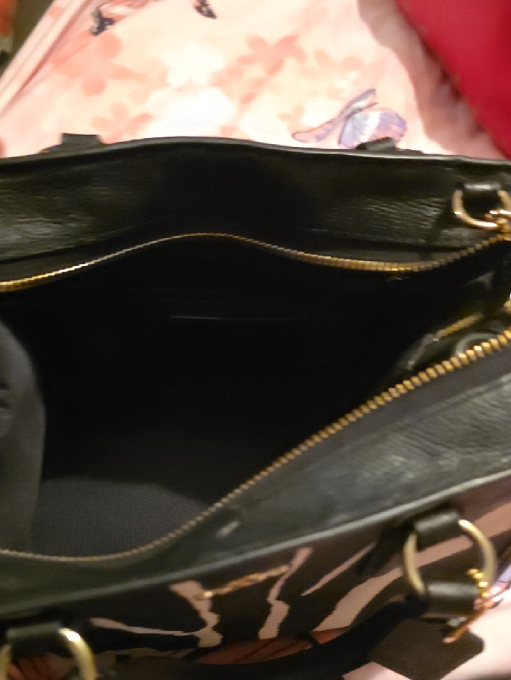 Coach Zebra-Print Satchel in Black & Cream - Picture 7 of 7